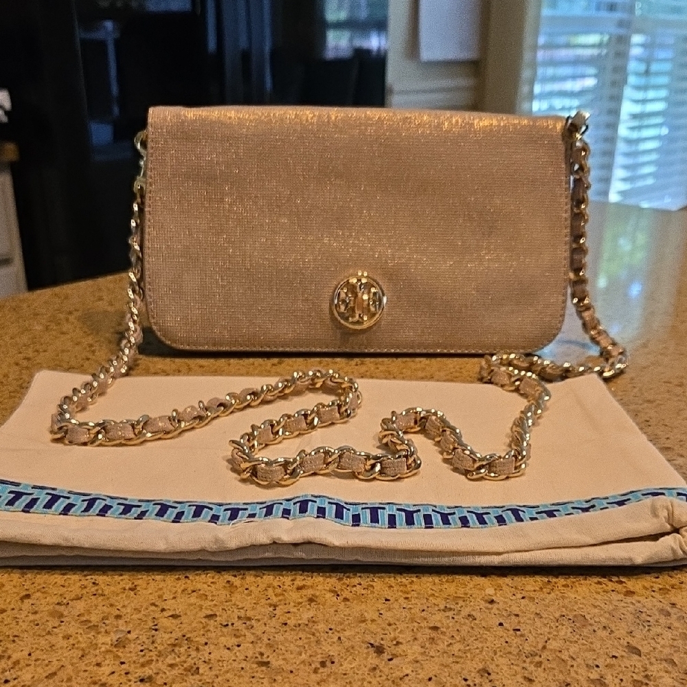 Tory Burch Soft Gold Crossbody Bag - Picture 8 of 8